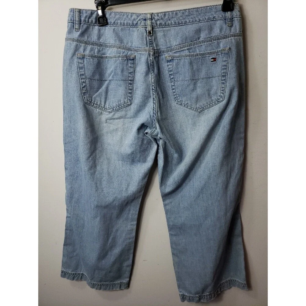 Tommy Hilfiger Women's Pants cropped Size 12 24 inseam cotton denim - Picture 5 of 14